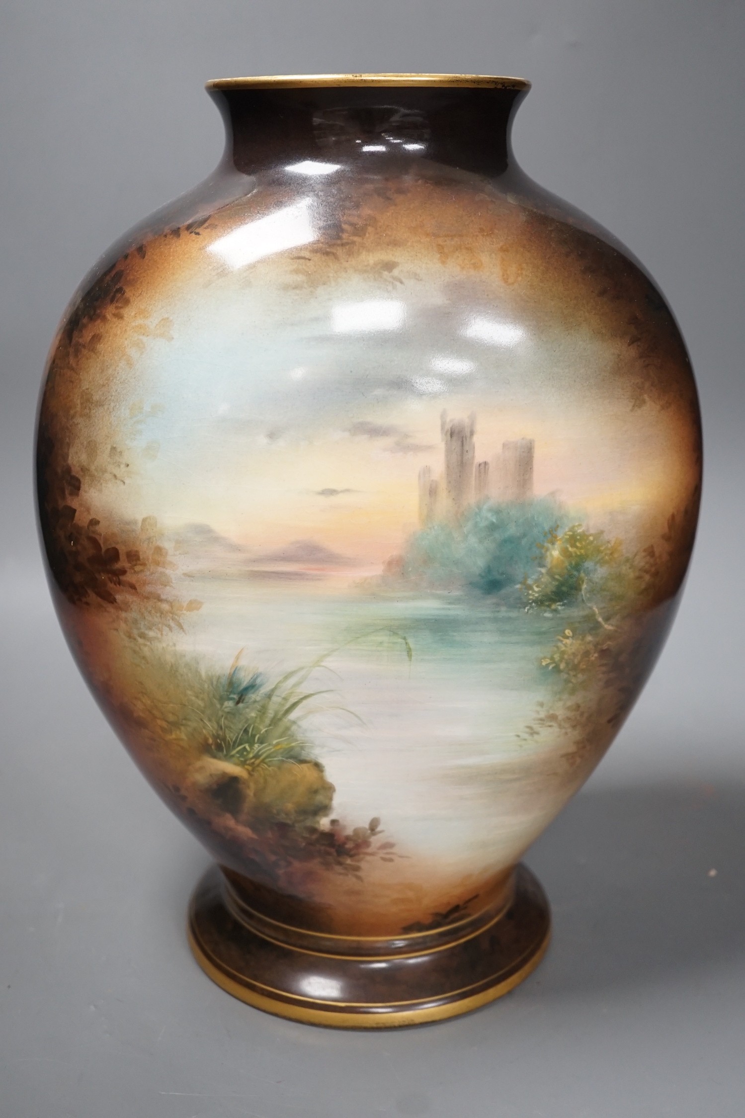 A Royal Bonn pottery vase signed A. Winkner Nach Meissonier, 34cm